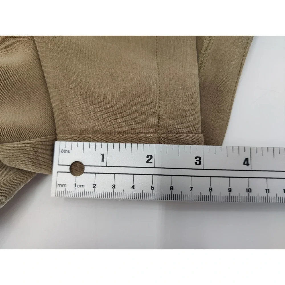 A New Day Women's Khaki Tan Basic V‎ Neck Shortall Jumpsuit Romper Size Large